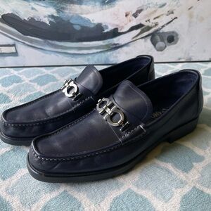 Salvatore Ferragamo Blue Loafers Slip-Ons
